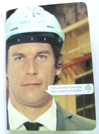 Recycled Adshel poster stationery kindly commissioned by Meridian Energy